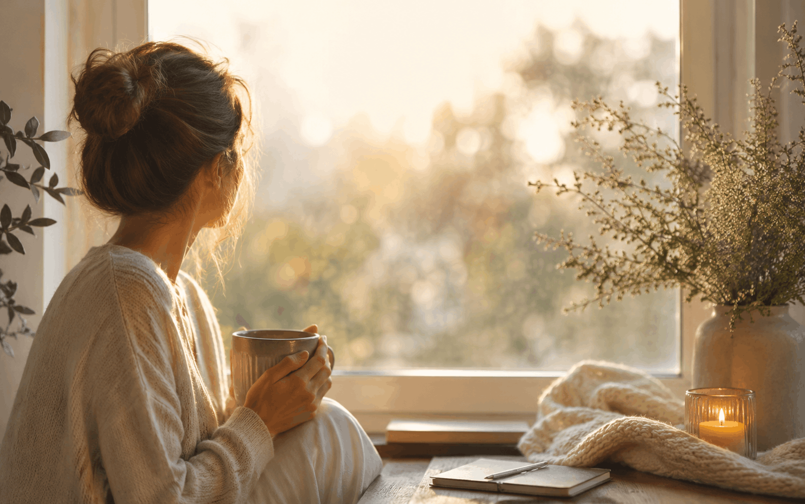 innere Unruhe bekämpfen — ruhiges Morgenlicht am Fenster als Symbol für einen langsamen Neubeginn