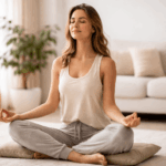 Meditation für Anfänger: In 5 Minuten entspannen Meditation für Anfänger – entspannte Frau meditiert ruhig in natürlicher Atmosphäre für mehr innere Ruhe und Stressabbau