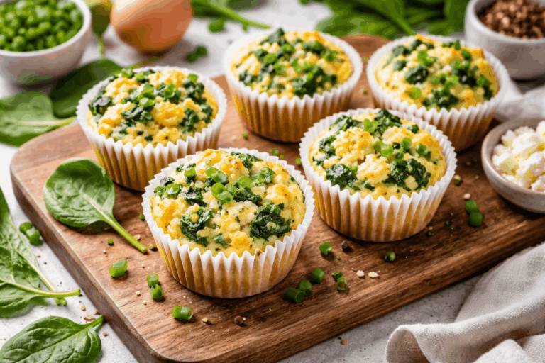Spinat Ei Muffins gesund Low Carb entzündungshemmend frisch gebacken in Muffinform