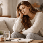 Chronische Müdigkeit verstehen: Welche Rolle spielt die Schilddrüse? Erschöpfte Frau mit nachdenklichem Blick – chronische Müdigkeit und mögliche Schilddrüsenprobleme im Alltag