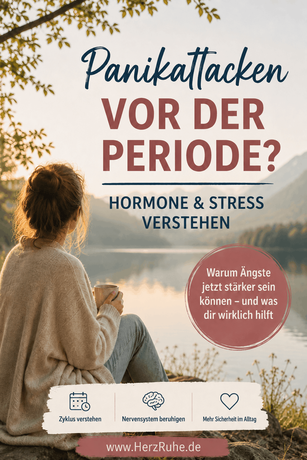 Panikattacken vor der Periode – Pinterest Pin zu Hormonen, Stress, Zyklus und Nervensystem